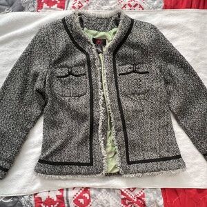 True Meaning Charcoal and Ebony Textured Blazer